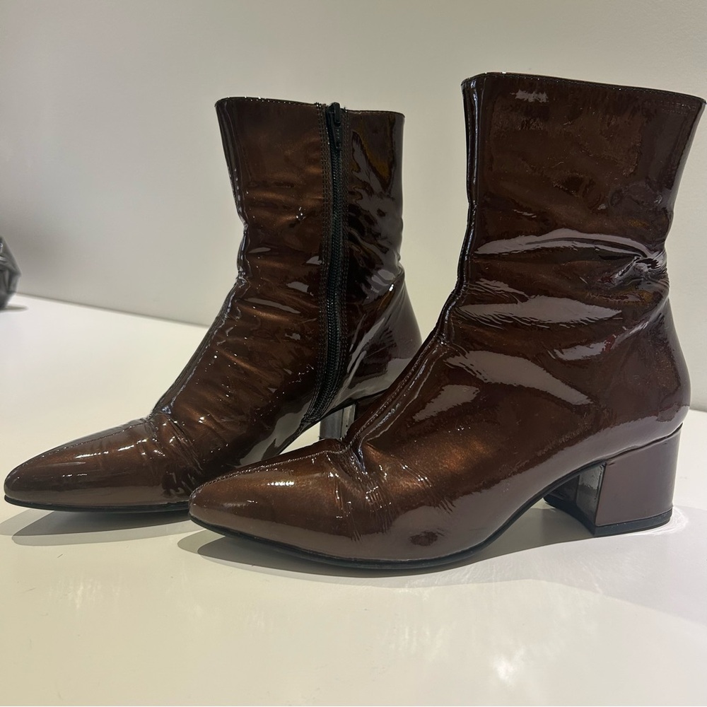 Vagabond Glossy Brown Heeled Boots